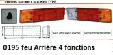 Cabochon droit 3 fonctions Rouge, orange et blanc Mercedes 0195C