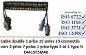Cordon double 15 Fiches > 2X7 E4415F3M40